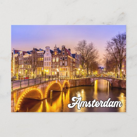 Amsterdam, Nederland, in de vroege avond Briefkaart (Voorkant)