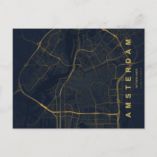 Amsterdam Nederland Kaart Minimaal (Voorkant)