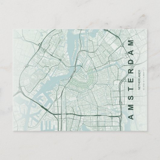 Amsterdam Nederland Kaart Minimaal (Voorkant)