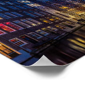 Amsterdam Nederland Kanaal Homes Night Lights Poster (Hoek)