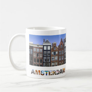Amsterdam Nederland Kanaalhuizen Foto Koffiemok