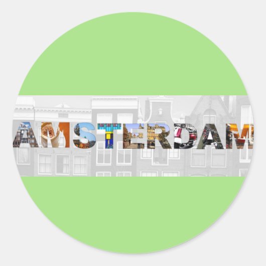 Amsterdam Nederland Kanaalhuizen Foto Ronde Sticker (Voorkant)