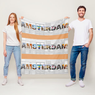 Amsterdam Nederland Kanaalhuizen Reisfoto's Fleece Deken