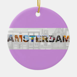 Amsterdam Nederland Kanaalhuizen Reisfoto's Keramisch Ornament