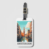 Amsterdam Nederland Kanaalreizen Bagagelabel (Voorkant (verticaal))