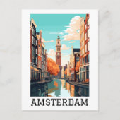 Amsterdam Nederland Kanaalreizen Briefkaart (Voorkant)