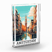 Amsterdam Nederland Kanaalreizen Fotoblokken (Links)