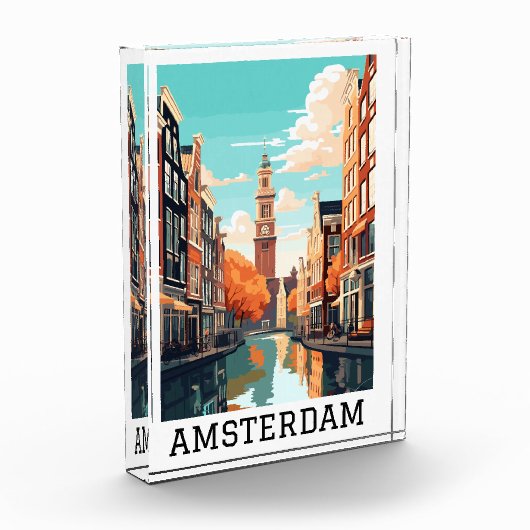 Amsterdam Nederland Kanaalreizen Fotoblokken (Links)