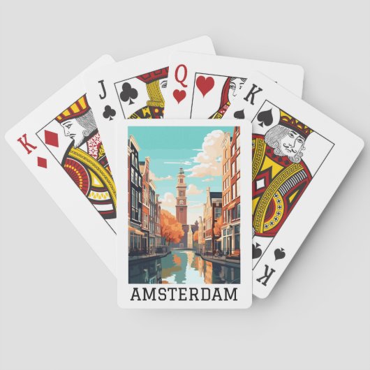 Amsterdam Nederland Kanaalreizen Pokerkaarten (Achterkant)