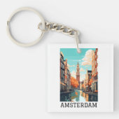 Amsterdam Nederland Kanaalreizen Sleutelhanger (voorkant)