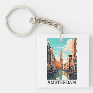 Amsterdam Nederland Kanaalreizen Sleutelhanger