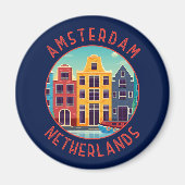 Amsterdam Nederland Kleurrijke huizen in nood Magneet (Voorkant)