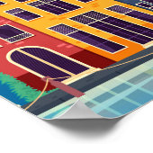 Amsterdam Nederland Kleurrijke Huizen Reizen Retro Poster (Hoek)