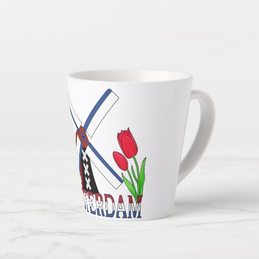 Amsterdam Nederland Latte Mok (Rechterhoek)