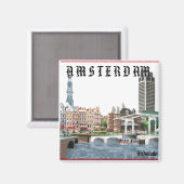 AMSTERDAM, NEDERLAND MAGNEET (Voorkant / Achterkant)