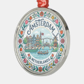 Amsterdam Nederland Metalen Ornament (Links)