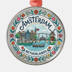 Amsterdam Nederland Metalen Ornament