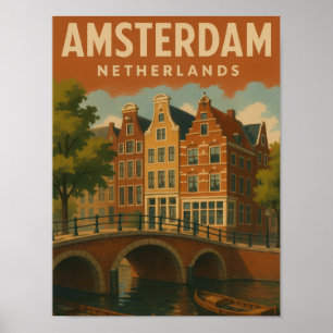 Amsterdam Nederland Oude Kanaalzicht Poster