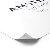 Amsterdam Nederland Paarse Cirkel Kaart Poster (Hoek)