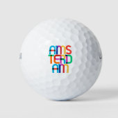 Amsterdam Nederland Pop Art Letters Golfballen (Voorkant)