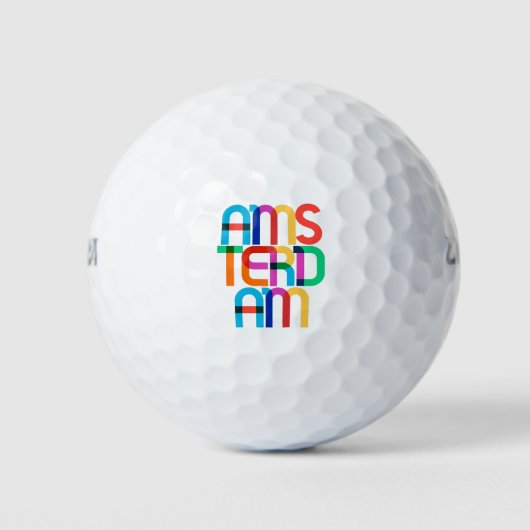 Amsterdam Nederland Pop Art Letters Golfballen (Voorkant)