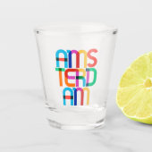 Amsterdam Nederland Pop Art Letters Shot Glas (Voorkant)