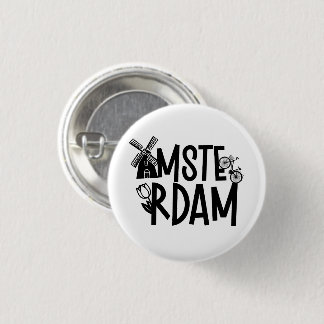 Amsterdam Nederland Reis Souvenir Ronde Button 3,2 Cm