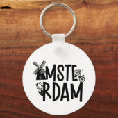 Amsterdam Nederland Reis Souvenir Sleutelhanger (Achterkant)