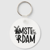 Amsterdam Nederland Reis Souvenir Sleutelhanger (Achterkant)