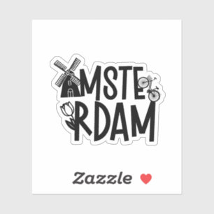 Amsterdam Nederland Reis Souvenir Sticker