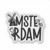 Amsterdam Nederland Reis Souvenir Sticker (Voorkant)