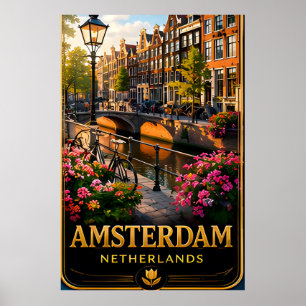 📍 Amsterdam Nederland Reis Souvenir Voor Toeriste Poster