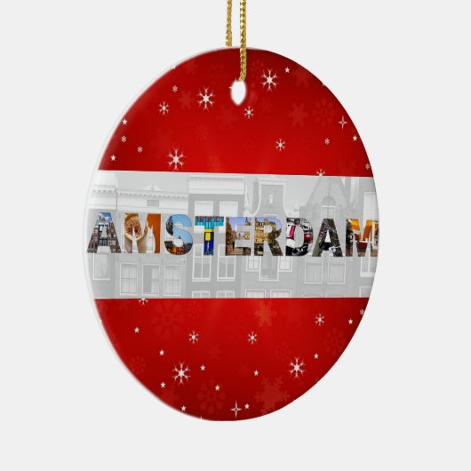 Amsterdam Nederland Reisfoto's Kerstmis Keramisch Ornament (Rechts)