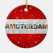 Amsterdam Nederland Reisfoto's Kerstmis Keramisch Ornament (Voorkant)
