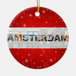 Amsterdam Nederland Reisfoto's Kerstmis Keramisch Ornament