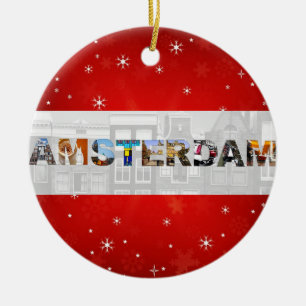 Amsterdam Nederland Reisfoto's Kerstmis Keramisch Ornament