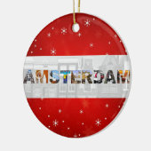 Amsterdam Nederland Reisfoto's Kerstmis Keramisch Ornament (Links)