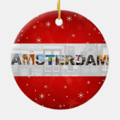 Amsterdam Nederland Reisfoto's Kerstmis Keramisch Ornament (Achterkant)