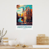 Amsterdam Nederland Reisposter Nationaal Park Poster (Keuken)