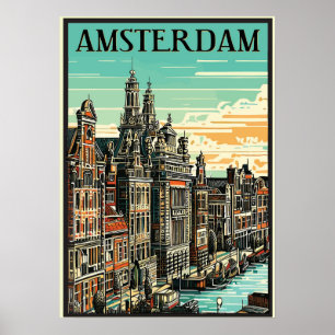 Amsterdam, Nederland, reisposter Poster
