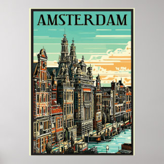 Amsterdam, Nederland, reisposter Poster