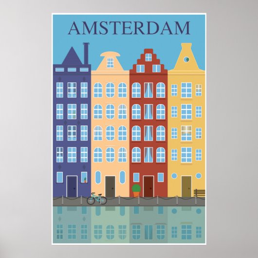 Amsterdam, Nederland, reisposter Poster (Voorkant)