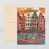 Amsterdam Nederland Reizen Briefkaart (Voorkant / Achterkant)