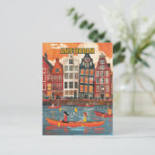 Amsterdam Nederland Reizen Briefkaart (Staand voorkant)