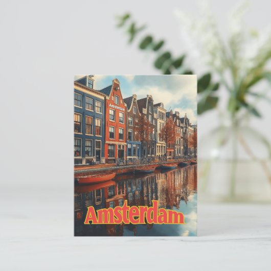  Amsterdam Nederland Reizen Briefkaart (Staand voorkant)