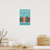 Amsterdam Nederland Reizen Kunst Vintage Poster (Keuken)