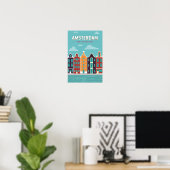 Amsterdam Nederland Reizen Kunst Vintage Poster (Thuiskantoor)
