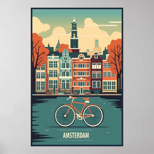 Amsterdam, Nederland, Reizen Poster (Voorkant)