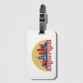 Amsterdam Nederland Retro City Skyline Cityscape Bagagelabel (Voorkant (verticaal))