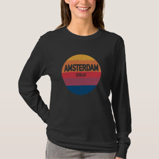 Amsterdam Nederland Retro Sunset Souvenir T-shirt